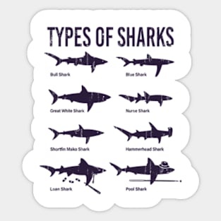 Types of sharks Sticker